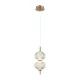 ITALUX PND-29038-2-GD LAZIE Glamour Függesztett Lámpa Sárgaréz, Átlátszó LED IP20