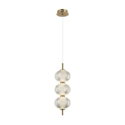   ITALUX PND-29038-3-GD LAZIE Glamour Függesztett Lámpa Sárgaréz, Átlátszó LED IP20
