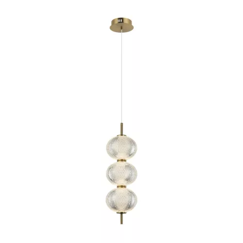 ITALUX PND-29038-3-GD LAZIE Glamour Függesztett Lámpa Sárgaréz, Átlátszó LED IP20