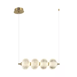   ITALUX PND-29038-4-GD LAZIE Glamour Függesztett Lámpa Sárgaréz, Átlátszó LED IP20