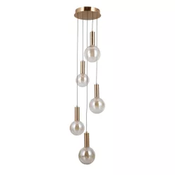   ITALUX PND-34378-5S-HBR STRELA Többágú Függesztett Lámpa Borostyán, Arany LED IP20