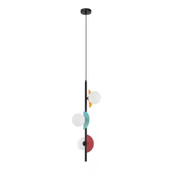   ITALUX PND-37482-3V-MLTI NAUTI Modern Függesztett Lámpa Fehér, Kék, Narancs, Rózsaszín G9 IP20