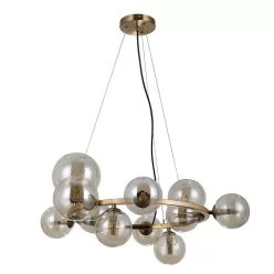   ITALUX PND-406007-11-HBR CANELLO Glamour Függesztett Lámpa Borostyán, Mézédes, Sárgaréz G9 IP20