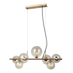   ITALUX PND-406007-7-HBR CANELLO Glamour Függesztett Lámpa Borostyán, Mézédes, Sárgaréz G9 IP20