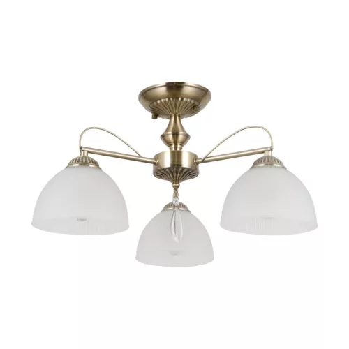 ITALUX PND-40623-3-AB MORETI Mennyezeti Csillár Antik Sárgaréz, Fehér, Opál E27 IP20