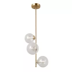   ITALUX PND-40717-3-HBR TOLDEO Glamour Függesztett Lámpa Átlátszó, Arany G9 IP20