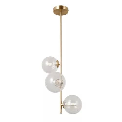 ITALUX PND-40717-3-HBR TOLDEO Glamour Függesztett Lámpa Átlátszó, Arany G9 IP20