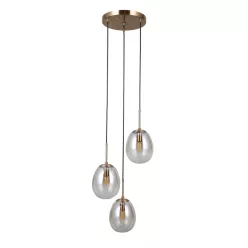   ITALUX PND-40825-3-GD MEOLO Többágú Függesztett Lámpa Borostyán, Arany E14 IP20