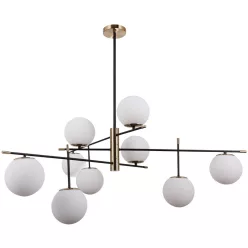   ITALUX PND-43660-9 STELIA Többágú Függesztett Lámpa Antik Bronz, Fehér, Matt Fekete E14 IP20