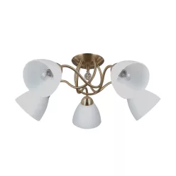   ITALUX PND-5643-5-HBR LUGANO Mennyezeti Csillár Fehér, Króm, Opál E27 IP20