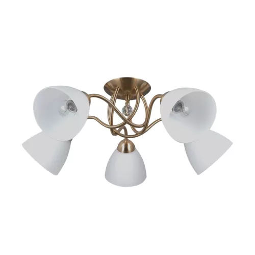 ITALUX PND-5643-5-HBR LUGANO Mennyezeti Csillár Fehér, Króm, Opál E27 IP20