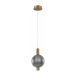   ITALUX PND-83631-1-BROSG LENTI Glamour Függesztett Lámpa Fekete, Füstös, Arany LED IP20