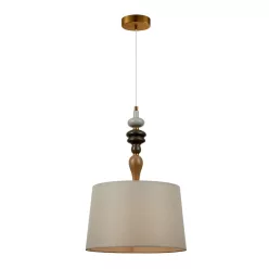   ITALUX PND-84678A-AB MOREN Ernyős Függesztett Lámpa Antik Bronz, Lazac Színű E27 IP20