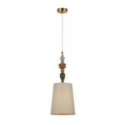   ITALUX PND-84678C-AB MOREN Ernyős Függesztett Lámpa Antik Bronz, Lazac Színű E27 IP20