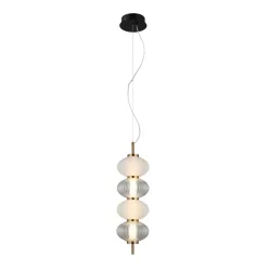   ITALUX PND-84938-4V-BK TESTA Glamour Függesztett Lámpa Fehér, Fekete, Átlátszó LED IP20