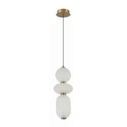   ITALUX PND-8545-3-AB-WH NICO Glamour Függesztett Lámpa Fehér, Fekete, Arany LED IP20