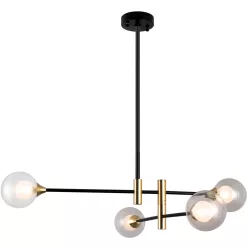   ITALUX PND-9148-4 MARINO Glamour Csillár Fekete, Sárgaréz, Átlátszó G9 IP20