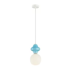   ITALUX PND-94331-1S-BLU LATERA Modern Függesztett Lámpa Fehér, Matt Fehér, Kék, Opál E14 IP20