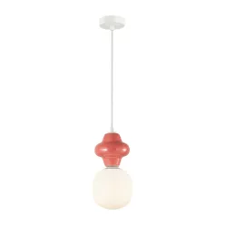   ITALUX PND-94331-1S-RED LATERA Modern Függesztett Lámpa Fehér, Matt Fehér, Piros, Opál E14 IP20