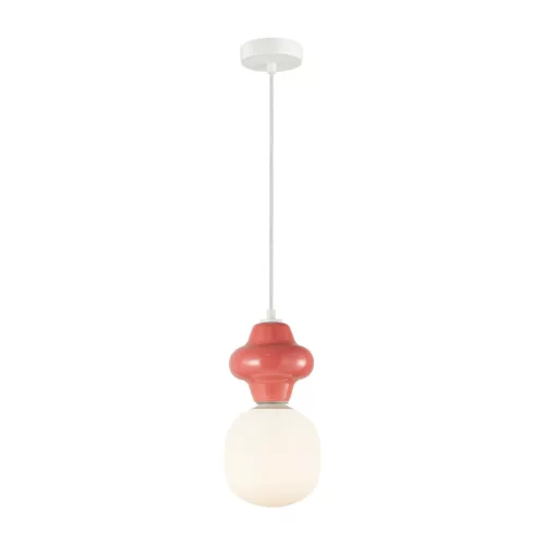 ITALUX PND-94331-1S-RED LATERA Modern Függesztett Lámpa Fehér, Matt Fehér, Piros, Opál E14 IP20