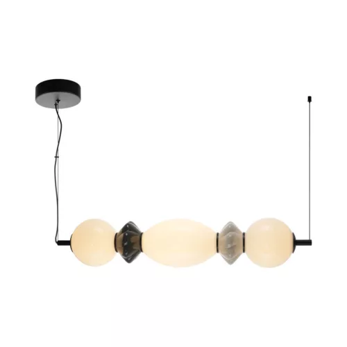 ITALUX PND-94921-3A-BK BALOS Modern Led Függesztett Lámpa Matt Fekete, Opál, Átlátszó, Szürke LED IP20