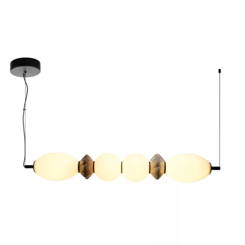 ITALUX PND-94921-4A-BK BALOS Glamour Függesztett Lámpa Barna, Matt Fekete, Opál, Átlátszó LED IP20