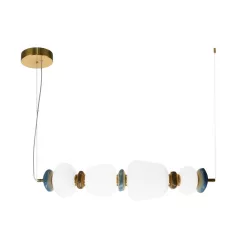   ITALUX PND-94981-4A-GD EVANS Modern Függesztett Lámpa Opál, Átlátszó, Arany LED IP20