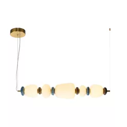   ITALUX PND-94981-5A-GD EVANS Glamour Függesztett Lámpa Opál, Átlátszó, Arany LED IP20