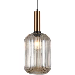   ITALUX PND55881LBROAMB ANTIOLA Glamour Függesztett Lámpa Borostyán, Sárgaréz E27 IP20