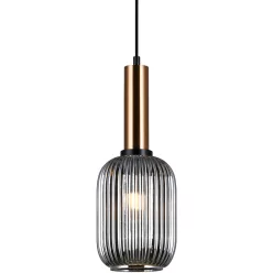   ITALUX PND55881MBROSG ANTIOLA Glamour Függesztett Lámpa Füstös, Sárgaréz E27 IP20