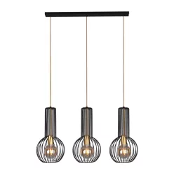   KAJA K-4521 ARVI BLACK Többágú Függesztett Lámpa Fekete E27 IP20