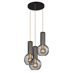   KAJA K-4522 ARVI BLACK Többágú Függesztett Lámpa Fekete E27 IP20