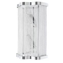   KING HOME 1080W ATLANTA Kristály Fali Lámpa Króm, Ezüst E14 IP20