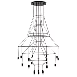   KING HOME 91909 FLUSSO Modern Led Függesztett Lámpa Fekete G9 IP20