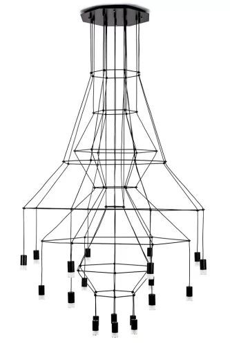 KING HOME 91909 FLUSSO Modern Led Függesztett Lámpa Fekete G9 IP20