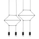 KING HOME JD0032-4P FLUSSO Többágú Függesztett Lámpa Fekete G9 IP20