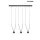 KING HOME MSE010100280 ATLAS Többágú Függesztett Lámpa Fekete LED IP20