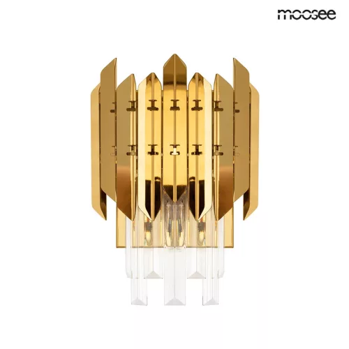 KING HOME MSE010100365 MAJESTIC Kristály Fali Lámpa Fehér, Arany E14 IP20