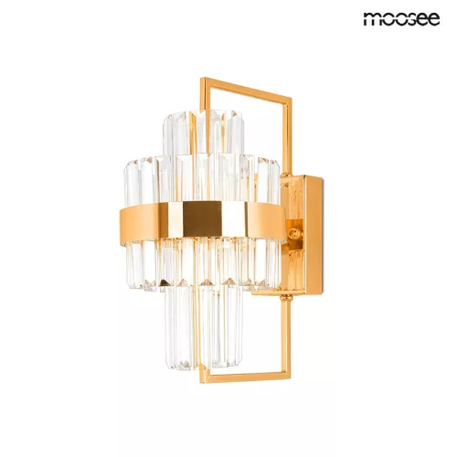 KING HOME MSE010100389 IMPERO Kristály Fali Lámpa Átlátszó, Arany LED IP20