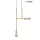 KING HOME MSE010100395 RIVA Többágú Függesztett Lámpa Füstös, Arany E27 IP20
