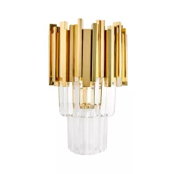   KING HOME MSE1501100519 IMPERIAL Kristály Fali Lámpa Átlátszó, Arany E14 IP20