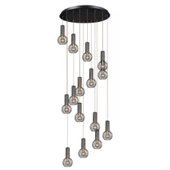   KAJA KP-15 ARVI BLACK Fekete Színű Függeszték 15xE27 15W IP20