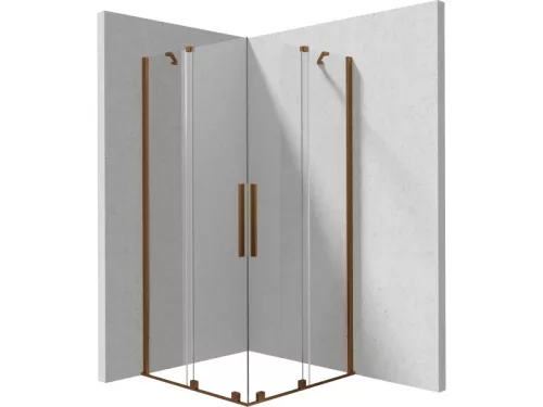 Prizma zuhanykabin_90x90, szálcsiszolt bronz (KTJ C39R+KTJ C39R)