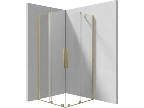 Prizma zuhanykabin_90x90, szálcsiszolt arany (KTJ_R39R+KTJ_R39R)