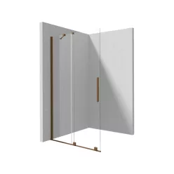   Prizma csúsztatható walk-in zuhanyfal_100x195, szálcsiszolt bronz