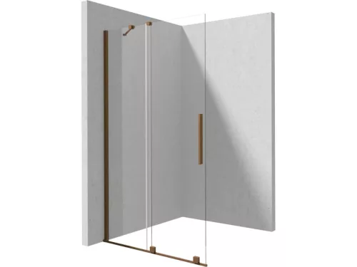 Prizma csúsztatható walk-in zuhanyfal_100x195, szálcsiszolt bronz