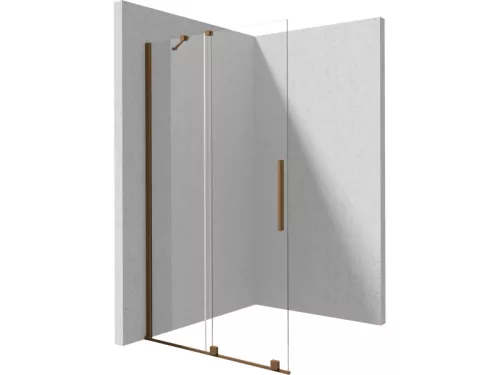 Prizma csúsztatható walk-in zuhanyfal_120x195, szálcsiszolt bronz