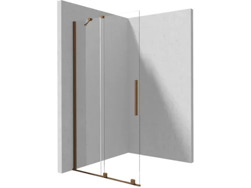 Prizma csúsztatható walk-in zuhanyfal_80x195, szálcsiszolt bronz
