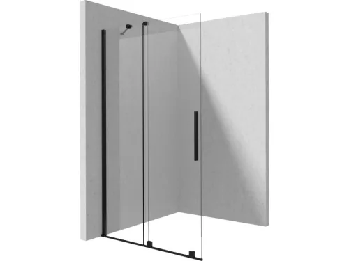 Prizma csúsztatható walk-in zuhanyfal_140x195, fekete