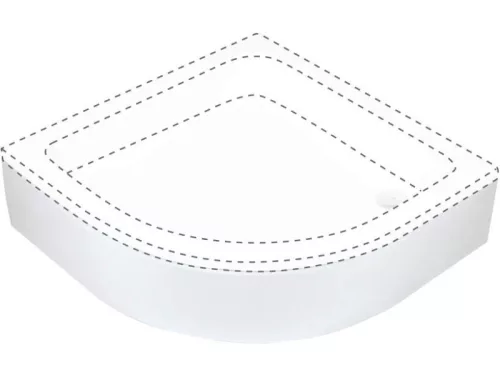 Standard Plus zuhanytálca_80 íves_12cm mély_lábakkal